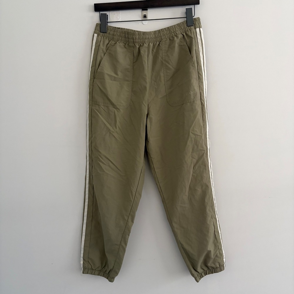 Adidas Neo Womens Olive Green 3-Stripe Windbreaker Jogger Pants H18600